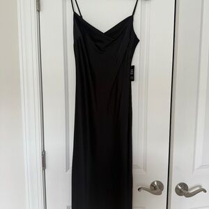 Express Cowl Neck Silk Black Dress